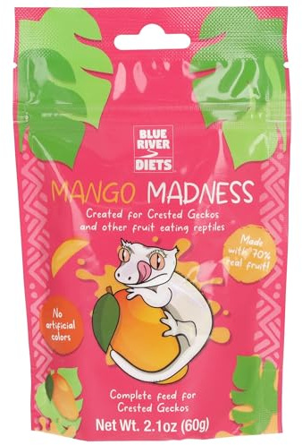 Blue River Diets Crested Gecko Diet | Mango Madness | All Natural Low Fat Complete Gecko Food | 2.1oz
