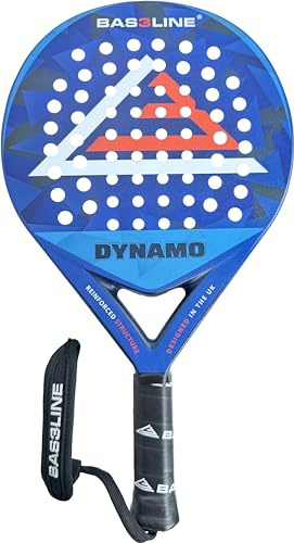 BAS3LINE DYNAMO Adults Padel Racket - Professional Grade Carbon Fibre Paddle Rackets - Light & Strong -Includes Branded Protective Racket Bag