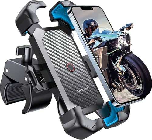 JOYROOM Mobiltelefonhållare cykel [1s billås] Motorcykel Phone hållare | Mobiltelefonhållare motorcykel för iPhone 17, 100 mph militär anti-shake, 5s installation, universal styrhållare för alla 4,7