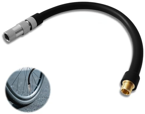 UIHRLM 2-in-1 Schrader Presta Valve Adapter 40cm/15.7in, Inflator Bike Air Pump Hose Adapter Extension Tube for Portable Bicycle Air Compressors Car Motorcycle Tyre Air Inflator Pump Replacement Hose