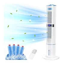 Condizionatore Portatile Ariahir, Raffrescatore d'aria Senza Tubo con Modalità Notte Silenziosa 65W Timer 1-24 Ore, 4 Modalità, Oscillazione 60° e 360° Serbatoio da 4 L, Telecomando per Casa e Ufficio