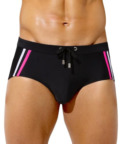 Casey Kevin Men's Quick Dry Swim Briefs Bikini Swimwear with Drawstring