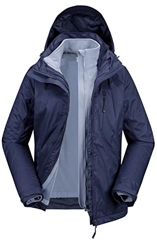 33,000ft Women's 3 in 1 Hooded Waterproof Coat Winter Ski Hiking Rain Jacket Softshell Fleece Lined Raincoat Windbreaker