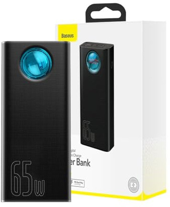 Baseus Powerbank Amblight 30000mAh, 4xUSB, USB-C, 65 W (Black)