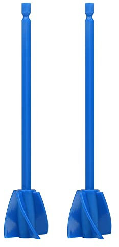 MFUOE 2 miscelatori in resina epossidica, miscelatori in plastica per trapano a spirale per miscelazione di resina epossidica, vernice al lattice, smalto e rivestimento (blu)