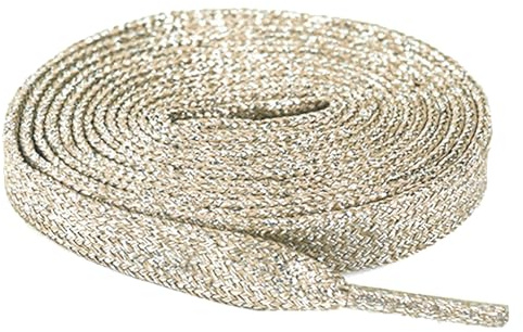 Anopo 2 Paires Lacets Plats Pailletés Largeur 10 mm Longueur 100cm-160cm | Remplacement Lacets pour Chaussures de Sport