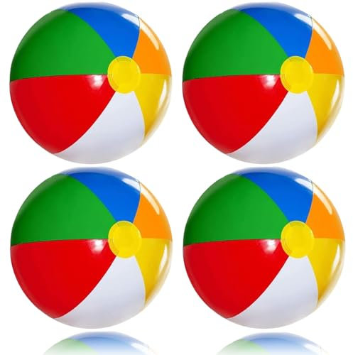 Babbblisio 4 PCS Beach Balls, Beach Balls Inflatable, Inflatable Pool toys Water Toys Beach Toys for Pool Games Inflatable Water Balloons Suitable for Outdoor Activity Water Games