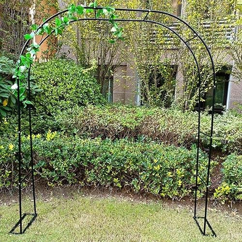 Arche de jardin robuste noire pour décoration extérieure de terrasse, arche de mariage, pergola, tonnelle de rose, 180 x 220 cm (l x H)