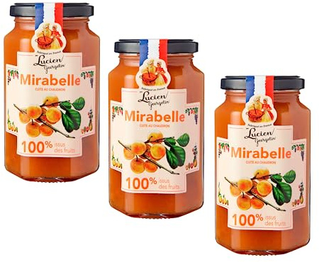 Georgelin | Marmellata Prugne Mirabelle 100% Zucchero Frutta | Marmellata Prugne Cotta in Calderone Rame - 3 x 300 Gr | Preparati Crostate Cucina