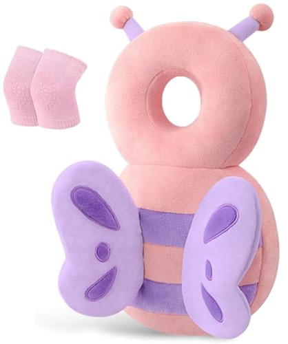 KOMUNJ Mochila de protección para la cabeza del bebé, con rodilleras de bebé, almohadillas de seguridad para aprender a caminar y gatear