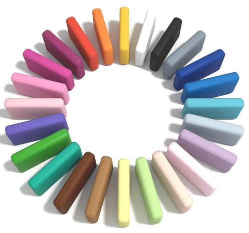 BOHS 24-Colors Foam Clay Pro - for Cosplay,School Projects,Hand/Paw Print - Air Dry,Fine Texture,Pliable - 24 pcs,2.65 lbs,Ages 3 & Up