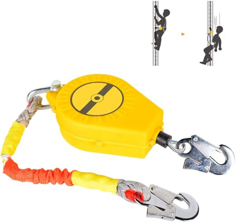 YANGUN Dispositivo Anticaduta Retrattile, Anticaduta a Richiamo Automatico, Dispositivo di Sicurezza Dell'altezza, Protezione Anticaduta, Carico Massimo 150 kg