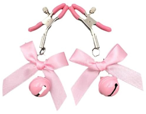 Pinces à tétons sans perçage, 1 paire de pinces à tétons en forme de cloche, pince chaîne bijoux corps en alliage réglable avec nœud papillon pour femmes