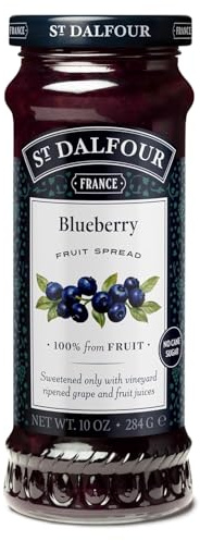 St. Dalfour Blueberry Fruit Spread - 10oz - 100% from Fruit, No Artificial Ingredients, Non-GMO, No Cane Sugars, All Natural, Made in France