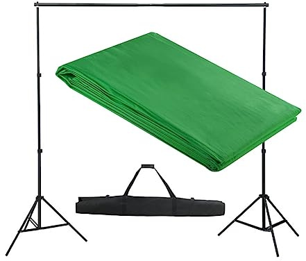 vidaXL Support de Toile de Fond Studio 300 x 300 cm Vert