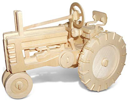Puzzled 3D Puzzle Farm Tractor Wood Craft Construction Kit, 130 Pieces Pack