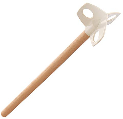 Quirl 26cm mit Holzgriff – Küchenhelfer zum Rühren & Aufschlagen – Nostalgie Schneebesen mit Löchern – günstiger Haushaltshelfer