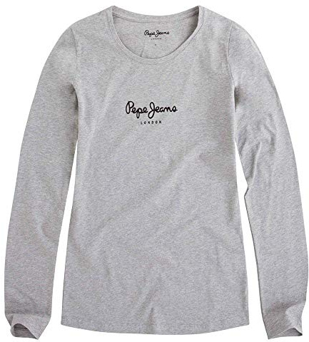 Pepe Jeans New Virginia Maglietta per Donna Slim Fit Maniche Lunghe, Grigia (Grey Marl), M