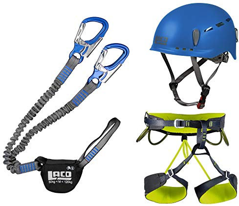 LACD Klettersteigset Pro Blue + Klettergurt Camp Größe XL + Helm Protector 2.0 Blue