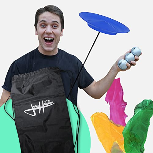 Zeekio Juggling Fun Set by Josh Horton - Juego de bufandas de malabares, bolas de malabares para principiantes, plato giratorio suave