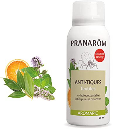 Pranarôm Spray Anti-Tiques Textiles et Vêtements Balade en Forêt Répulsif Tiques Formule concentrée en actifs d’origine végétale 75 ml