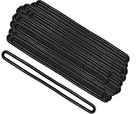 Mini Skater 6.7 inch/17cm Premium Plastic Luggage Tag Loop Travel Bag Identification Tag PVC Name ID Card Worm Loop Strap for Luggage Bag ID Tag (Black,50Pcs)