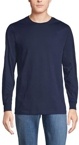 Lands' End Men's Tall Super-T Long Sleeve T-Shirt Blue M