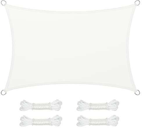 SONGMICS Sonnensegel 2x3m Wasserdicht mit 665mm Wassersäule Sonnenschutz aus reißfestem Polyester UV-Schutz 93% für Terrasse Garten Balkon Rechteck Seile