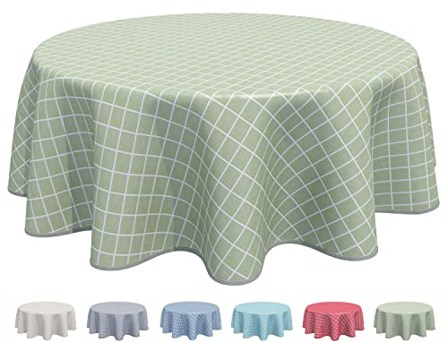 Home Direct Mantel de Hule, Redondo 160 cm Verde Salvia