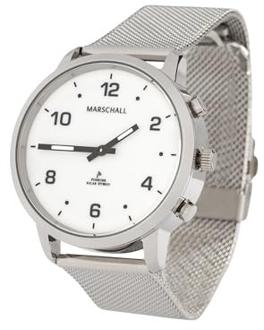 Marschall Deutsch sprechende Unisex Armbanduhr I Mit Soloarpanel I 1150W I Für Blinde, Senioren und Demenzkranke I Datum- und Zeitansage