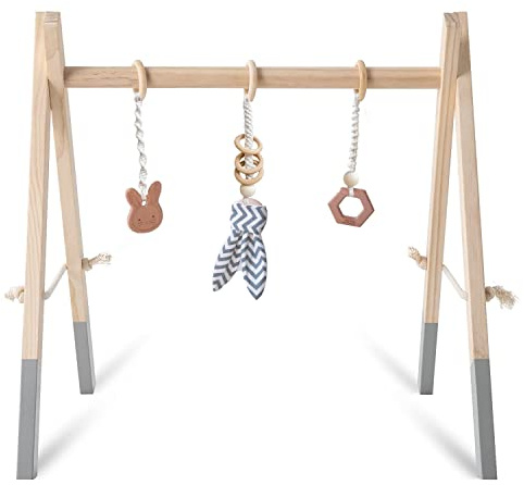 Caudblor Palestrina Bambino Multifunzione, Palestrina Neonato Legno, Arco Gioco in Legno, Giocattolo Attivo per la cameretta dei Bambini, Decorazione