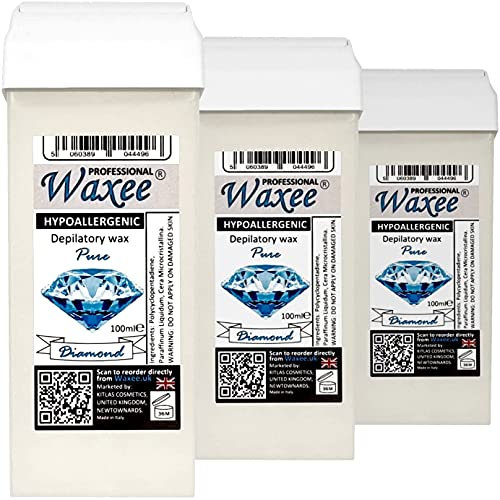IPOALLERGENIC 100 ml di cera roll-on cera per pelli sensibili e delicate, cera premium di Waxee! (3 cartucce di cera roll-on da 100 ml)