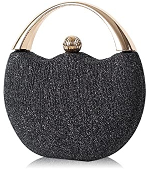 CORIOS Bolso de Fiesta para Mujer Bolsa de Noche Bolsa de Cadena Brillante Bling Bolso de Mano Bolso Bandolera Elegante Bolso de Hombro para Fiesta de Graduación Boda Banquete Negro