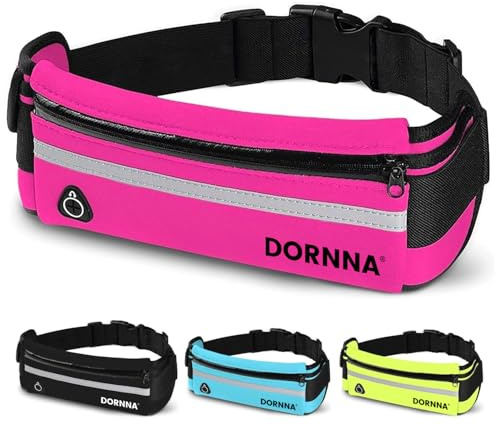 DORNNA® Ceinture Running Smartphone Homme et Femme, Sac Banane Sport de Course a Pied, Sport, Jogging, Footing, Courir - Fitness Belt Bag pour Tous Les Telephones. (Rose)