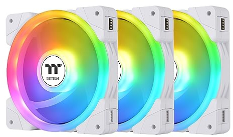 Thermaltake SWAFAN EX12 ARGB Sync TT Premium Edition White 120mm 3 Pack PWM Fans (4.72 x 4.72 x 7.3 inches) for Desktop PC