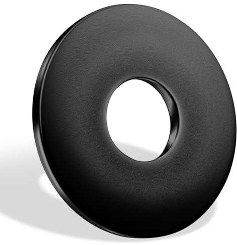 Jeboler Rondelle M6 Noire DIN9021 en Acier Inoxydable 304 pour Vis A2 V2A - Grandes Plaques Métalliques Plates pour Boulons, Vis, Écrous (M6 x 18 mm)