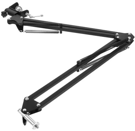 UKCOCO Soporte De Abrazadera para Cámara Web Soporte De Escritorio con Brazo De Tijera para Computadora Cámara De Acción Color Negro