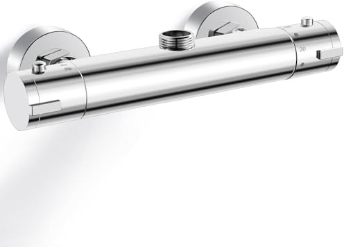 Mezclador termostático de ducha con salida superior G3/4, válvula mezcladora termostática de latón para ducha, grifo antiquemaduras, mezclador de agua fría y caliente, control constante de temperatura