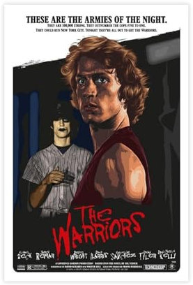 The Warriors - Poster cinematografico alternativo, su tela, decorazione per camera da letto, ufficio, camera da letto, regalo, 50 x 75 cm