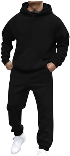 Set Di Tuta Da Uomo Larghi Comodo Felpe Con Cappuccio E Pantaloni Traspirante Tinta Unita Fitness Completi Sportivi Leggera Palestra Tute Da Ginnastica Manica Lunga Casual Set Tracksuit