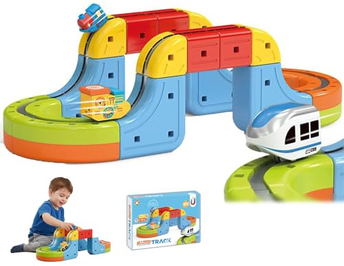 Nuovo set di treni elettrici, kit di costruzione fai-da-te flessibili per binari 3D, cubi mix-and-match e ispira la creatività, giocattoli interattivi per l'apprendimento per bambine di 3-8 anni