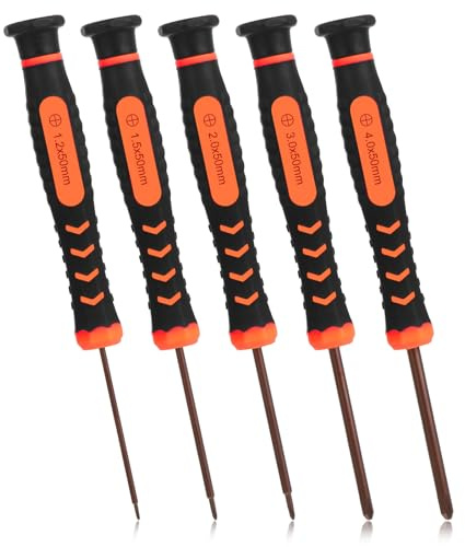 5 Pcs Precision Screwdriver Set Small Phillips Screwdrivers Kit with 1.2mm,1.5mm,2.0mm,3.0mm,4.0mm for Eyeglass, Watch, Computer, Laptop, Phone, Screwdriver Repair