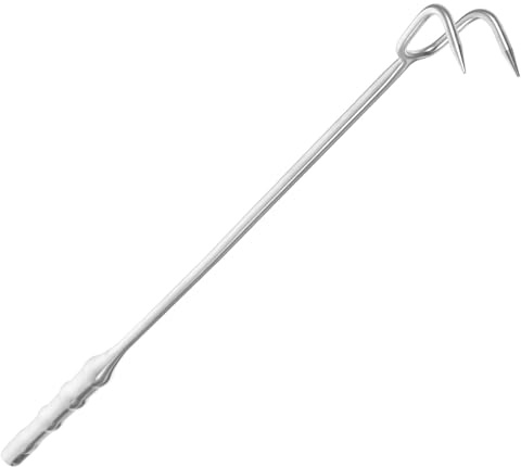 WRITWAA Gancio per Barbecue in Acciaio Inox 304 Asta Lunga, Utensile per Girare Carne per Grigliate e Cucina all'Aperto
