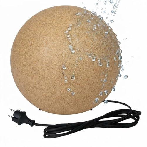 LightLogic Boule de jardin lumineuse 30 cm Sable IP65, lampe boule extérieure E27 sans ampoule, étanche avec câble 3 m, lumière extérieur LL BELO
