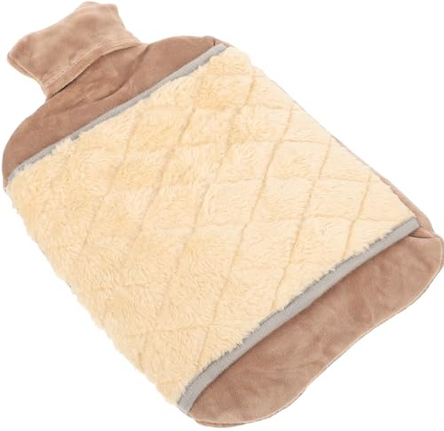 SHOWERORO Bolsa de Agua Caliente Portátil de 2000ml Funda de Algodón y Pvc Grueso para Aliviar Resfriados y Proteger en Invierno Frío Color Aleatorio