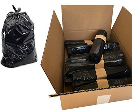 200 pz - SACCHI NERI SPAZZATURA per Raccolta Differenziata GRANDI in Plastica LDPE Misura Cm 70x110 - Scatola da 200 SACCHI (20 rotoli x 10).