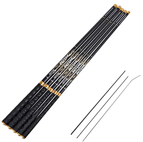 Goture Telescopic Tenkara Fishing Rod Collapsible Crappie Rods 1 Piece Portable Hand Fishing Poles Carbon Fiber Telescoping Stream Ultralight Inshore Carp Bamboo Pole Bass Trout 12 15 18 20 21 24Ft