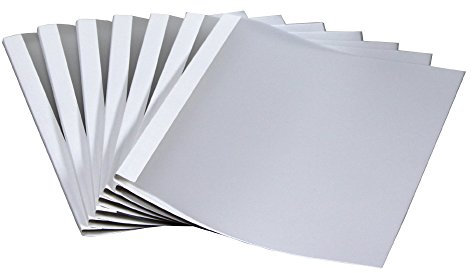 PREMIUM Thermobindemappen Starter Set - 5x 20 Stück weiß - mit 1,5/2 / 3/4 mm Rückenstärke - 80 Mappen in weiß/transparent satiniert