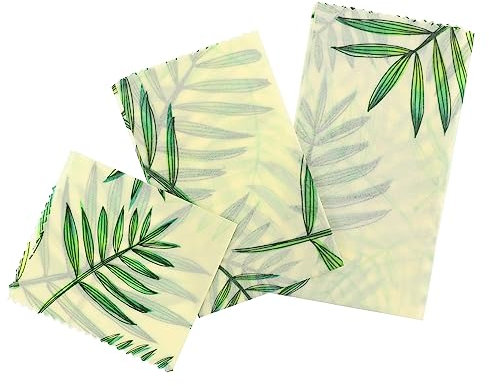 PAMINGONO 3pcs Beeswax Paper Food Wraps Reusable Sandwich Wraps Oil Food Safe for Baking Picnics Lunchboxes