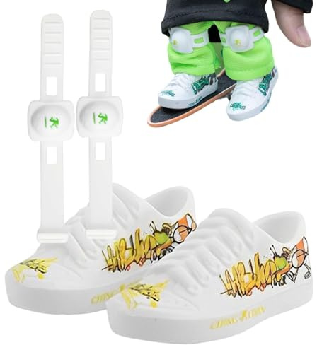 Mini-fingerskor – mini-fingerskor med mönster, skateboardskor, fingerskateboard-plastskor av mjukt gummi, (stil och slumpmässig färg), mini-fingerboard-skor, små fingerboard-skor